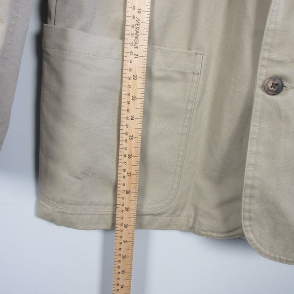 Duluth Trading Men's Canvas Presentation Blazer Jacket Workwear Khaki Tan L 1366 - Picture 14 of 16